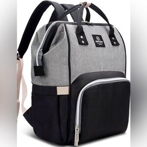 Pipi Bear Gray and Black Diaper Bag  Backpack
